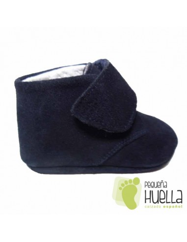 Botitas Bebés Serraje Azul Marino Velcro