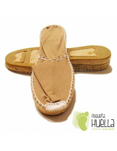 Alpargatas beige o arena media cuña