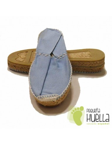 Alpargatas azul celeste media cuña
