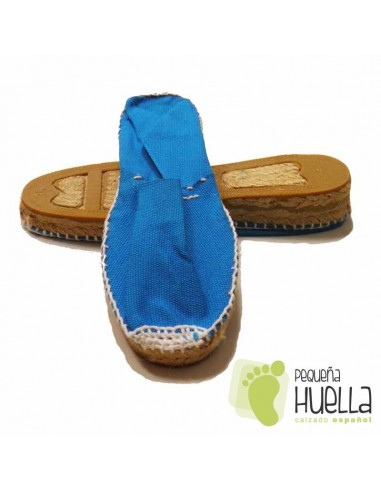 Alpargatas azul turquesa media cuña
