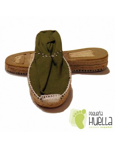 Alpargatas verde caqui media cuña