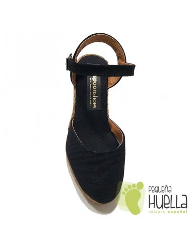 Alpargatas Negras Cuña Alta