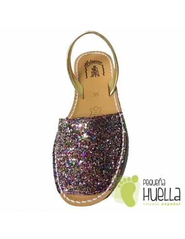 Menorquina Glitter Multicolor Doradas