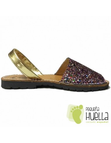 Menorquina Glitter Multicolor Doradas