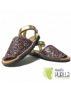 comprar Menorquinas Abarcas con Velcro de Glitter Birllantes 2