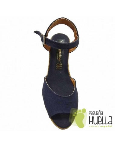 Alpargatas sandalias azules con Cuña Mujer españolas