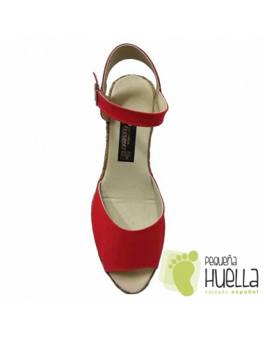 Alpargatas sandalias Rojas con Cuña Mujer