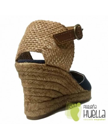 ALPARGATAS AZUL MARINO CUÑA Y PULSERA