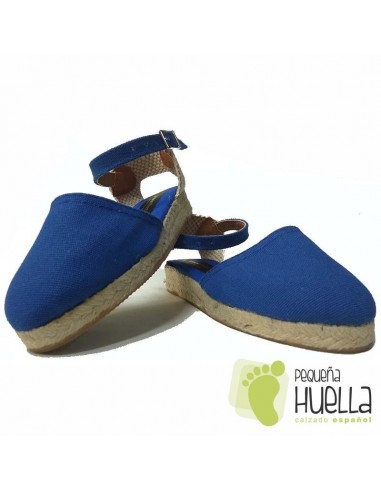 Alpargatas de Esparto Valencianas Azul Francia para Niñas