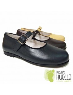 Merceditas Niña Piel Con Hebilla