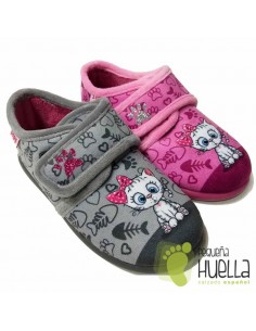 Botitas de Casa para Niña con velcro Gatita Zapy 2