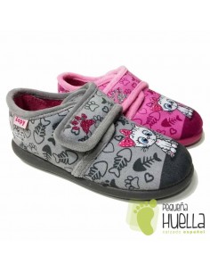 Botitas de Casa para Niña con velcro Gatita Zapy