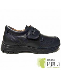 Zapato colegial velcro azul marino o negro YOWAS 11 2