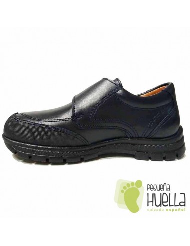 Zapato colegial velcro azul marino o negro YOWAS 11