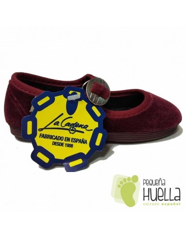 Merceditas Niña Terciopelo La Cadena Burdeos