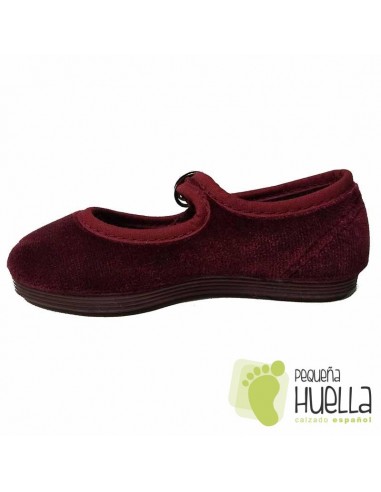 Merceditas Niña Terciopelo La Cadena Burdeos