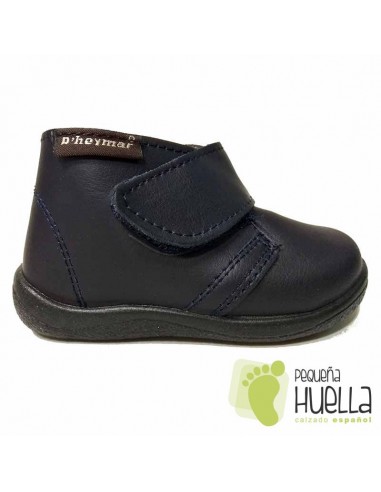 Bota Bebé Niño Niña Piel Velcro Azules
