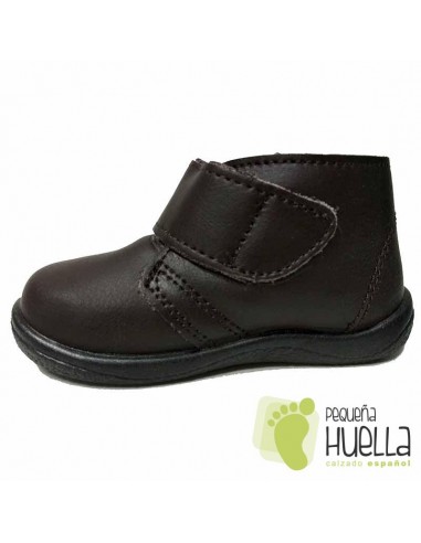 Bota Bebé Niño Niña Piel Velcro Marrones