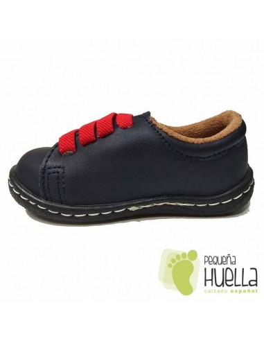 Zapato Niño Piel Velcro Azules