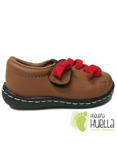 Zapato Niño Piel Velcro Camel