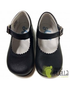 Merceditas de Piel Azul Marino 2