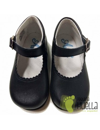 Merceditas de Piel Azul Marino