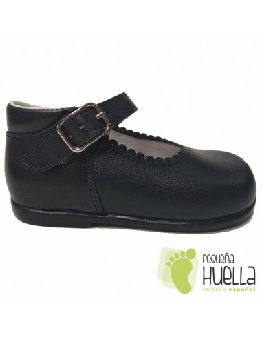 Merceditas de Piel Azul Marino