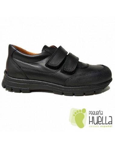 Zapato Colegial Azul Marino o Negro Velcro YOWAS 17