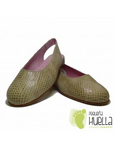 Bailarina Destalonada Piel Camel Serpiente