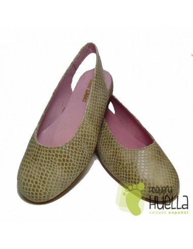 Bailarina Destalonada Piel Camel Serpiente