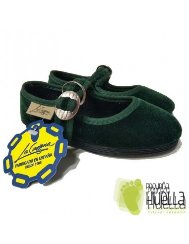 Merceditas Terciopelo Verde Botella La Cadena