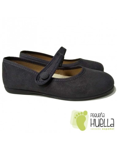 Merceditas Niñas con Velcro Grises