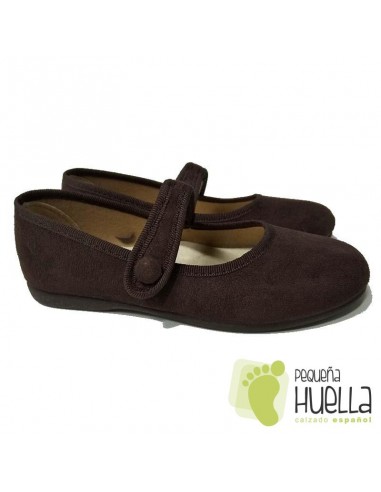 Merceditas Niñas con Velcro Marrones