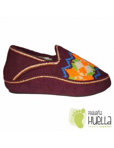 Zapatillas de lana para Casa de Mujer CALENTITAS Burdeos