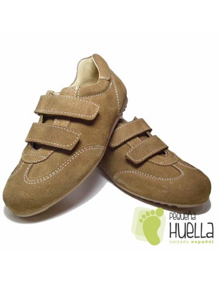 Deportivas camel con velcro para niños