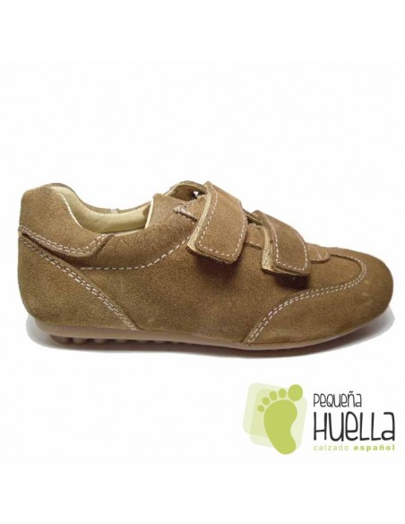 Zapatillas deportivas camel con velcro para niños