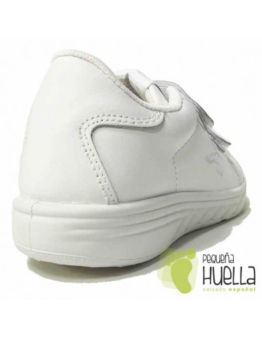 Deportivos Niños Piel Blancos con Velcro