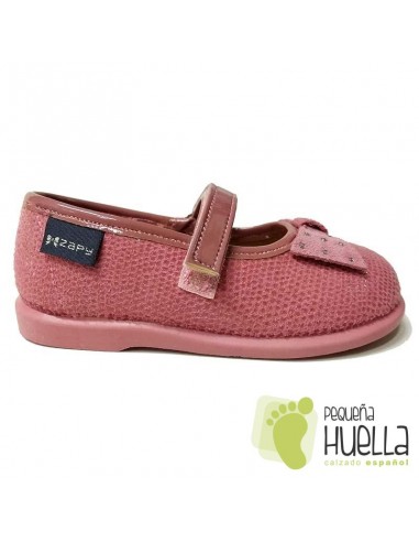 Merceditas Niñas Zapy con Velcro Rosas