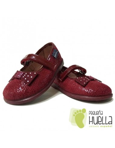 Merceditas Niñas Zapy con Velcro Burdeos
