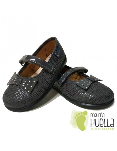 Merceditas Niñas Zapy con Velcro Grises