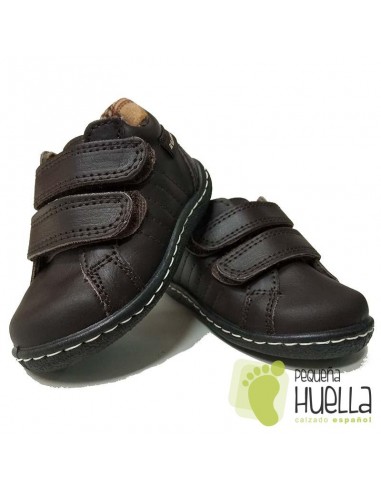 Botita Niños Piel con Velcro Marrones