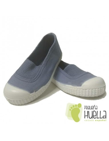 Zapatillas Niñas Lona Azul Azafata con Puntera, La Cadena