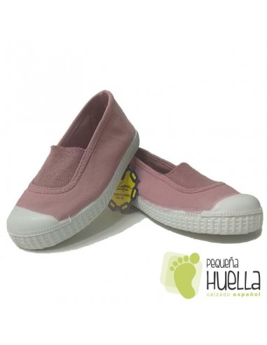 Zapatillas Niñas Lona Rosa Palo con Puntera, La Cadena
