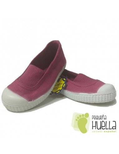 Zapatillas Niñas Lona Rosa Fucsia con Puntera, La Cadena