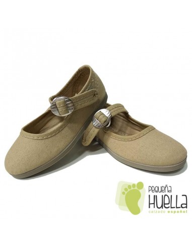 Merceditas Niña Lona La Cadena Beige