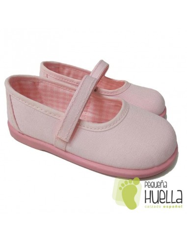 Merceditas Lona Rosas para Niñas Zapy con Velcro