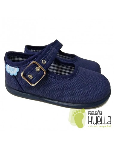 Merceditas Lona Azul Jeans para bebes y niñas con Hebilla Zapy