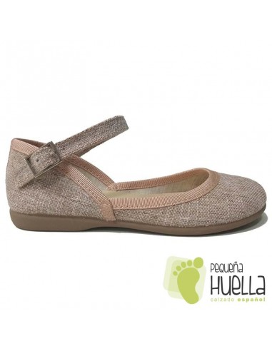 Mercedes de niña de tejido Lino rosa