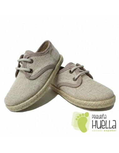 Blucher Alpargatas Lino Beige para Niños de vestir