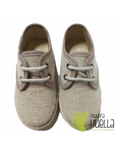 Blucher Alpargata Lino Beige para Niños